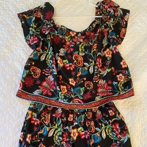 Floral top and shorts set